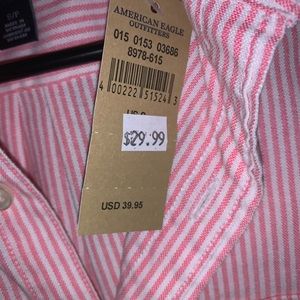 American Eagle Stripe Button-Up Shirt